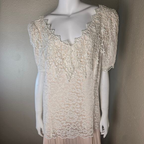 Vintage 1980's Jessica McClintock Bridal Mother of the Bride Dress Lace 15/16 - Picture 2 of 8